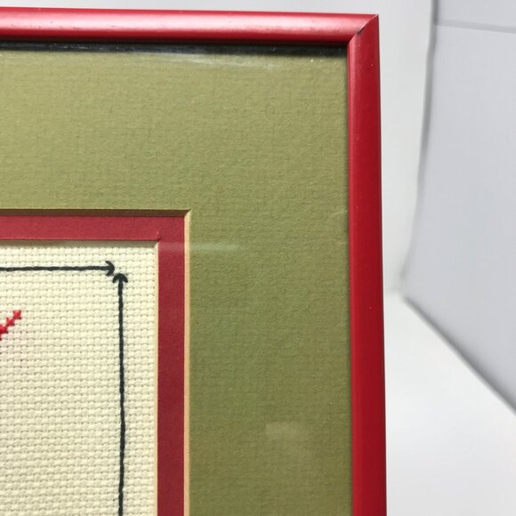 Coca-Cola Petit Point Needlepoint Red Framed Matted  5 cent 1886 Bottle - Picture 8 of 10